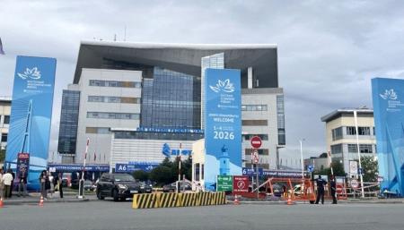 　ロシア極東ウラジオストクで行われた「東方経済フォーラム」の会場