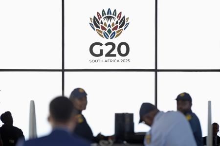 　Ｇ２０の財務相・中央銀行総裁会議の会場＝１７日、南アフリカ東部のダーバン郊外（共同）