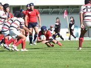 関商工×各務原＝前半２１分、トライを決める関商工のＳＨ隅田＝長良川球技メドウ