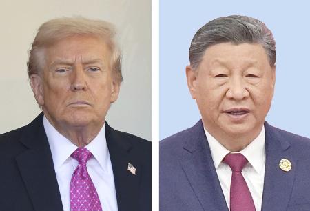 　トランプ米大統領（ゲッティ＝共同）、中国の習近平国家主席（共同）