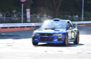迫力ある走りを見せるインプレッサＷＲＣ＝愛知県名古屋市