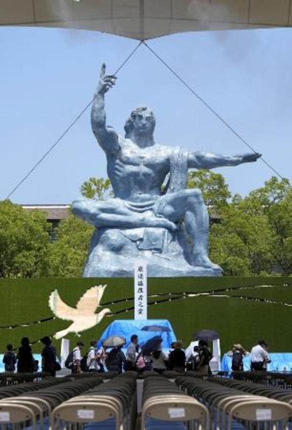 　平和祈念式典が営まれる長崎市の平和公園＝昨年８月