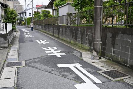 　高齢女性が路上に倒れているのが見つかった現場周辺＝１２日、千葉市