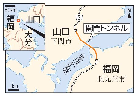　関門トンネル、山口・下関、福岡・北九州