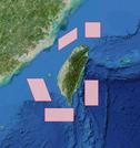 　中国軍で台湾方面を管轄する東部戦区が発表した、台湾周辺での軍事演習区域を示す図（新華社＝共同）