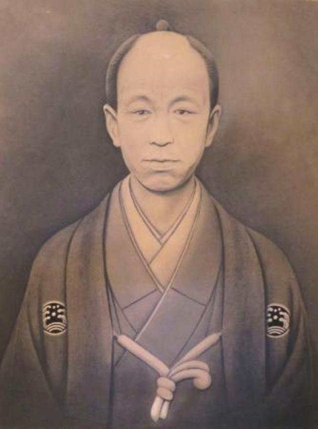 　村上泰賢さんの父照賢さんが描いた小栗忠順の肖像画