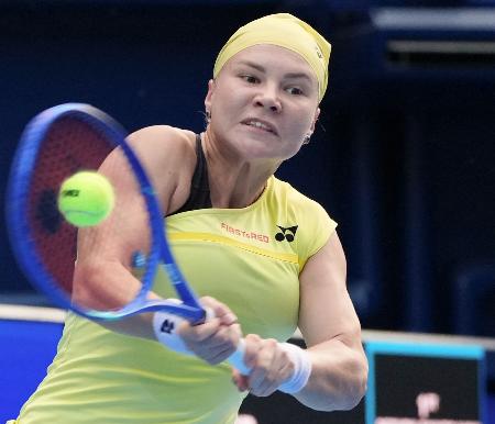 　シングルス準決勝で勝利したディアナ・シュナイデル＝有明コロシアム