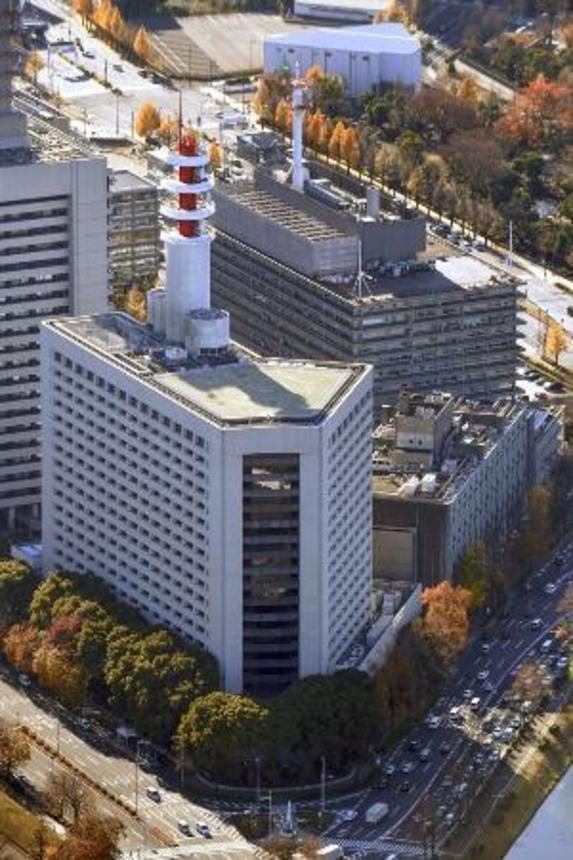 　警視庁（手前、共同通信社ヘリから）