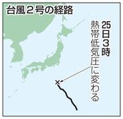 　台風２号の経路（熱帯低気圧）