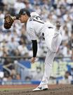 　西武戦に先発し、７回無失点で２勝目を挙げたロッテ・毛利＝ＺＯＺＯマリン