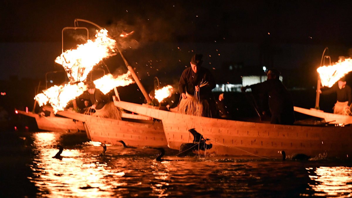 岐阜市の長良川鵜飼（2025年撮影）