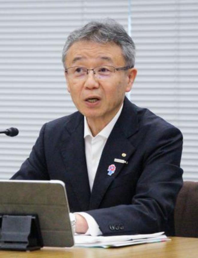 　記者会見する関西電力の森望社長＝２０日午後、東京都千代田区