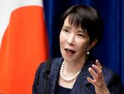 　新内閣が発足し、記者会見する高市早苗首相＝２１日午後１０時３９分、首相官邸