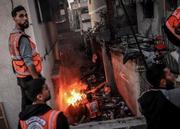 　２２日、ガザ北部ガザ市でイスラエル軍の攻撃で破壊された建物（ゲッティ＝共同）