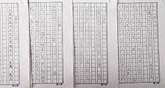 生徒たちが書いた作文の原稿