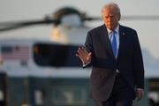 　国連総会出席に向けて出発するトランプ米大統領＝２２日、ワシントン郊外のアンドルーズ空軍基地（ロイター＝共同）
