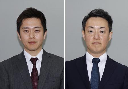 　吉村洋文氏（左）と横山英幸氏