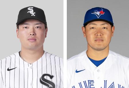 　ホワイトソックスの村上宗隆、ブルージェイズの岡本和真（ゲッティ＝共同）
