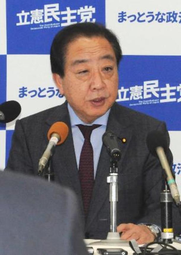 　高知市で記者会見する立憲民主党の野田代表＝２９日午後