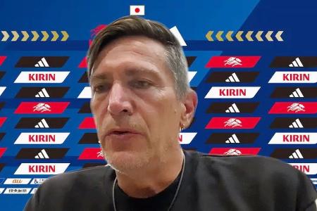 　オンラインで記者会見するサッカー女子日本代表のニールセン監督＝１日