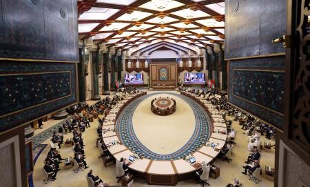 　イラクの首都で開催されたアラブ連盟の首脳会議＝１７日、バグダッド（ＡＰ＝共同）