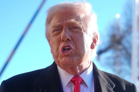 　トランプ米大統領＝１３日、ワシントン（ＡＰ＝共同）