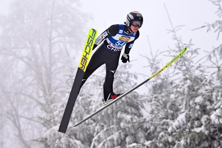 　ノルディックスキーＷ杯ジャンプの男子個人第２０戦に出場した二階堂蓮＝１日、ビリンゲン（ＡＰ＝共同）