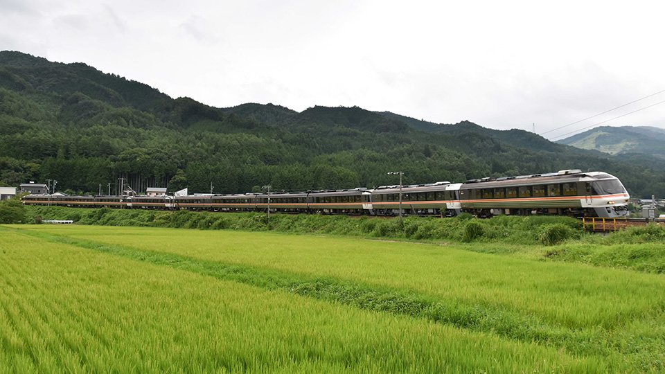 ８月１４日の特急ひだ５・２５号は１０両編成だった＝高山市一之宮町