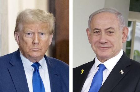 　トランプ米大統領、イスラエルのネタニヤフ首相（いずれもゲッティ＝共同）