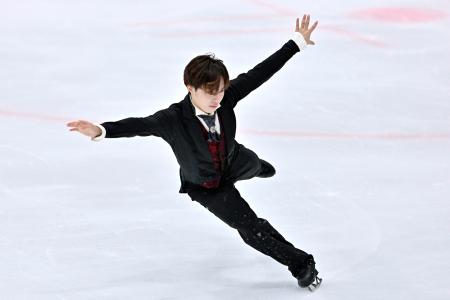 　男子フリー　演技する三浦佳生＝田中貴金属アイスアリーナ