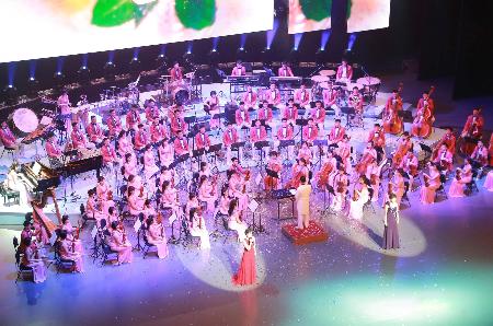 　２０１８年２月、韓国・ソウルで行われた北朝鮮の芸術団の平昌冬季五輪祝賀公演（朝鮮通信＝共同）