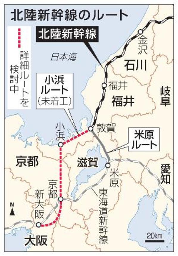 　北陸新幹線のルート